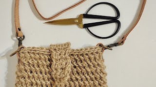 Tutorial Mini Bag a crochet de yute paso a paso.