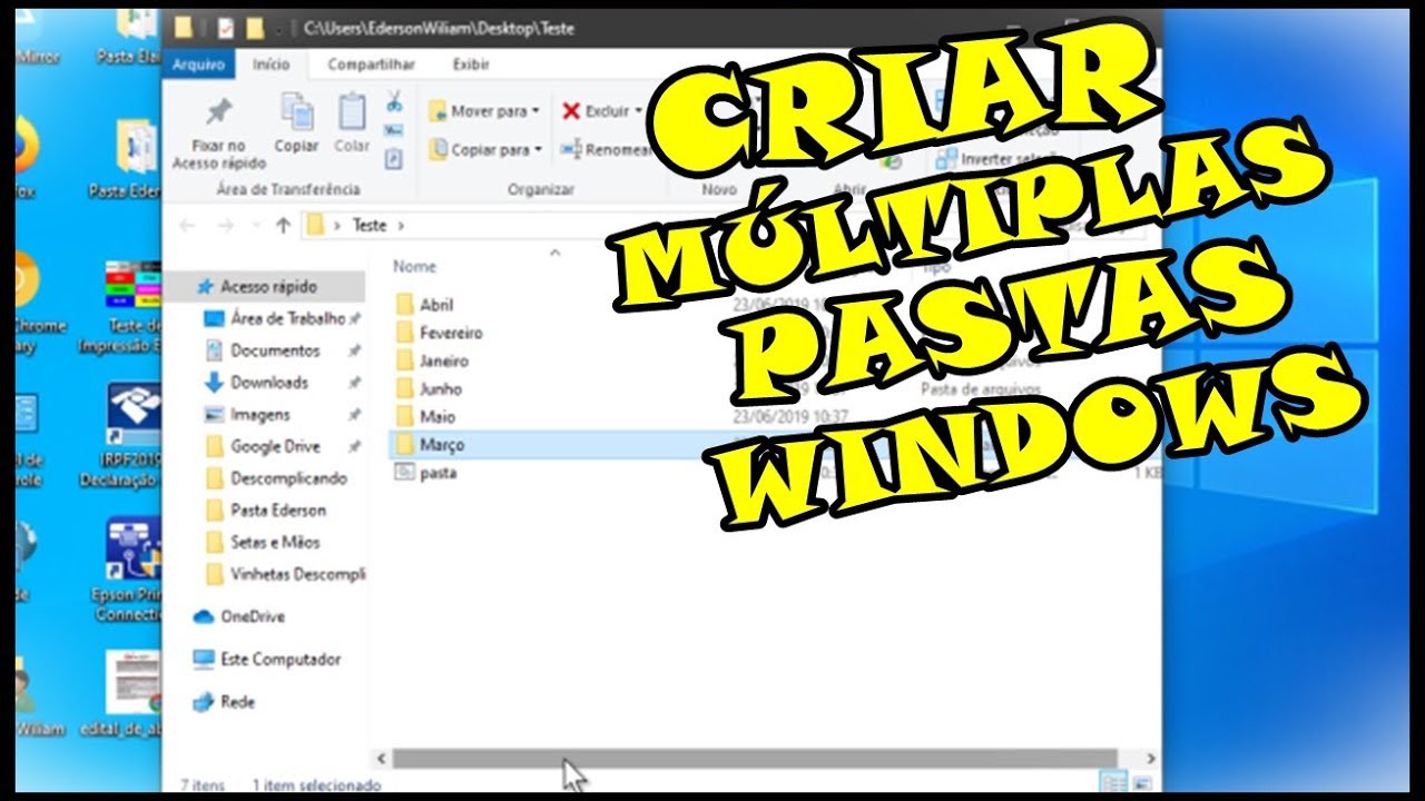 COMO CRIAR VÁRIAS PASTAS AO MESMO TEMPO E COM APENAS UM CLIQUE NO SEU ...