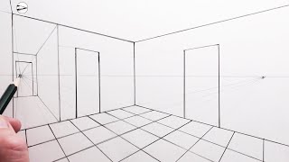 How to Draw a Simple Room using 2-Point Perspective for Beginners