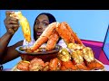 GIANT KING CRAB LEGS | LOBSTER TAILS | JUMBO SHRIMP | SEAFOOD MUKBANG @Bloveslife