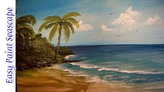 Beginners Easy Seascape Painting -- Acrylics Made Easy!