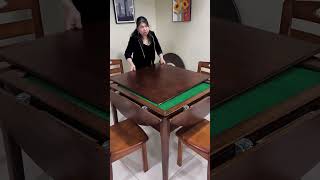 Solid wood folding mahjong table, can be round or square #mahjongtable #diningtable