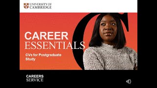 CVs: Applications for Postgraduate Study: