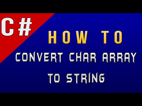 How to Convert Char Array to String in C#/Csharp How to Convert Char Array to String in C#/Csharp