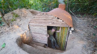 👍Building a Survival Shelter in a Forest - Campfood from natural herbs #nature #food #viral #forest