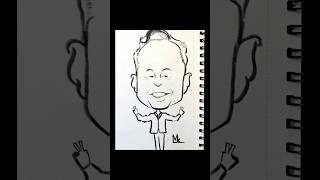 Day 25/100 day drawing challenge #caricature #elonmusk #shorts