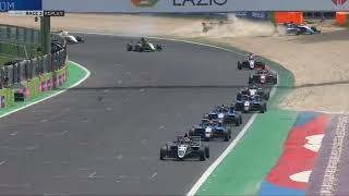 Olivieri, Hodenius crash 2024 Italian F4 Vallelunga Race 3