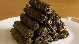 طريقة عمل محشى ورق العنب Stuffed Vine Leaves