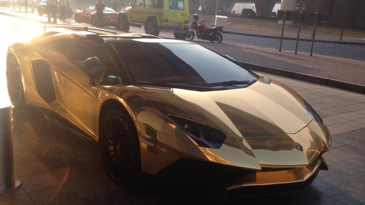 Gold Lamborghini In Dubai L VVIP - YouTube