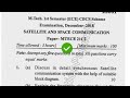 2018 Mdu MTech 1st Sem Satellite & Space Communication Question Paper #MduQuestionPaper