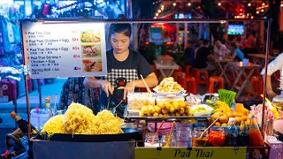 [ 4K ] Bangkok Nightlife around Downtown | Walking in Phaya Thai / Ratchathewi road