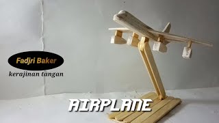 Cara membuat pesawat terbang dari stik es krim//kerajinan tangan