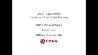 Linear Programming Barrier and First Order Methods