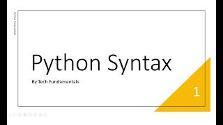 03 - Python Syntax | Python Tutorial (Basic to Advanced) #python #syntax #tutorial