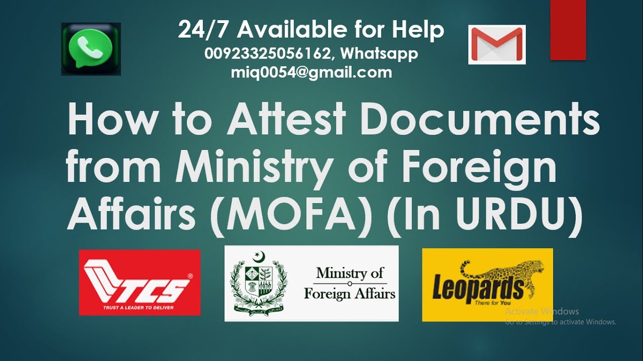 How To Attest Documents From MOFA | Ministry Of Foreign Affairs ...