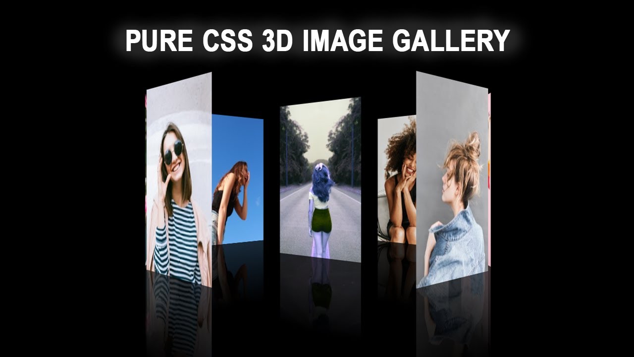 Pure Css 3d Rotating Image Gallery Css 3d Animation Effects Youtube