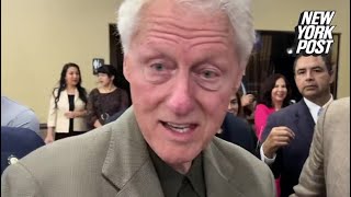 Video of Bill Clinton getting interrogated over his Jeffrey Epstein ties goes viral | New York Post