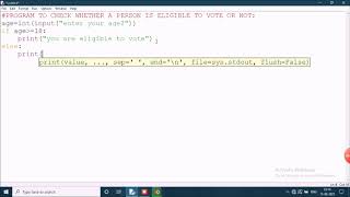 python program to check whether a person is eligible to vote or not!!