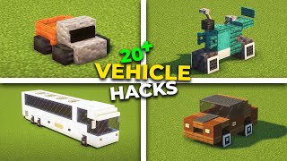 20+ CARS and VEHICLES Build Hacks In Minecraft (2 to -6wheels)