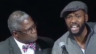 Man rushes stage during mayor's speech