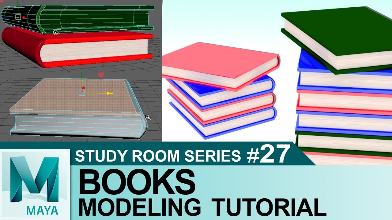 Books 3D Modeling Tutorial In Autodesk Maya 2017 | 3D For Beginners ...