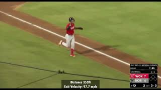 Kristian Campbell crushes his 1st two AAA Home Runs for Worcester WOR @ NOR 08-23-2024