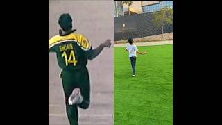 Shoaib Akhtar Bowling Copy 🔥👀 || #shorts #youtubeshorts #shortsfeed #cricket