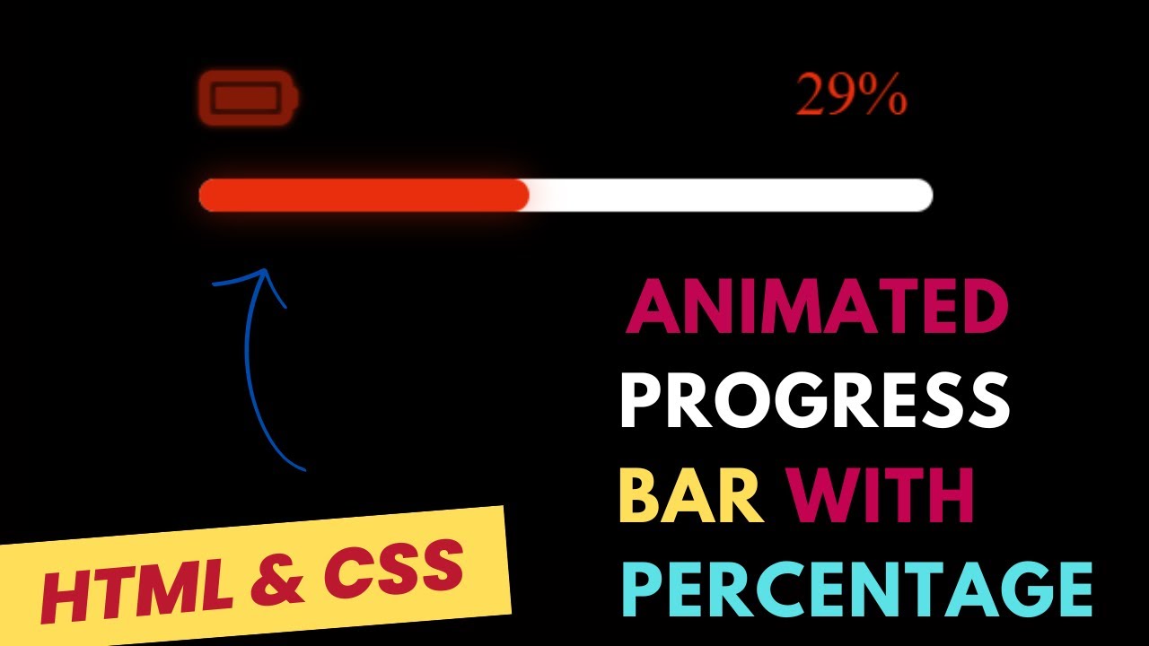 Animated Progress Bar With Percentage Using Html Css Css Animations