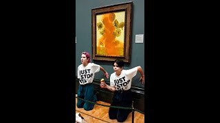 Em protesto contra o petróleo, activistas atiraram sopa de tomate a pintura de Van Gogh
