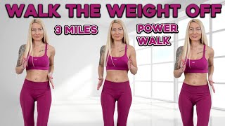 40 MIN POWER WALK 3 Mile Fat Burning Indoor Walking Workout  Burn Over 500 Calories No Equipment