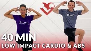 Low Impact Cardio & Standing Abs Workout - No Jumping HIIT Workout for Beginners