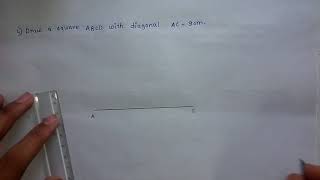 Construction of a square when its diagonal is given | Elementary Grade Exam Plane Geometry Question.