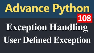 User Defined Exception in Python (Hindi)