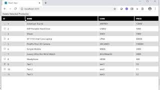 Delete multiple table rows from server using React JS