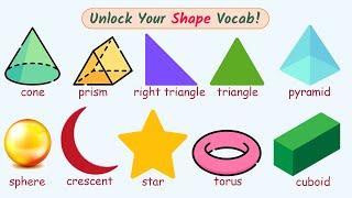 +50 Words for Shapes (Beginner to Advanced) | Shapes Vocabulary | learning vocabulary