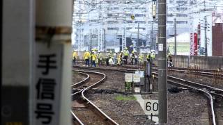 総武緩行線　線路陥没による線路点検　2014年7月15日西船橋駅その1