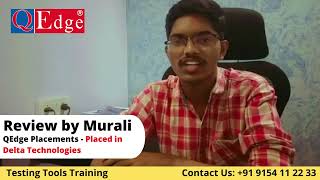 #Testing #Tools Training & Placement Institute Review by Murali |  @QEdgeTech  Hyderabad Ameerpet