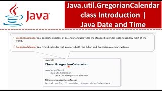 Java.util.GregorianCalendar class Introduction | Java Date and Time | Date and Time in java