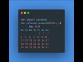 Calendar module in Python | Print calendar in Python