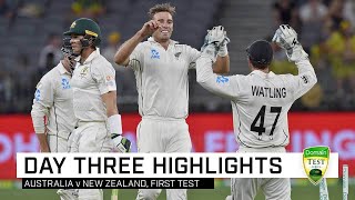 Aussies collapse under lights but hold dominant position | First Domain Test v New Zealand