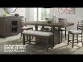 elements colorado counter height table 4 counter chairs u0026 storage bench 1588278