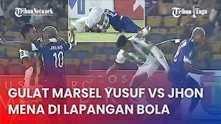 Aksi Tendang dan Piting Leher antara Pemain PSPS Pekanbaru Lawan Deltras FC