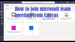 How to join Microsoft Team meeting from Canvas
