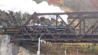 1309 rolls through the Narrows crossing the double bridge on way to Helmstetter's Curve