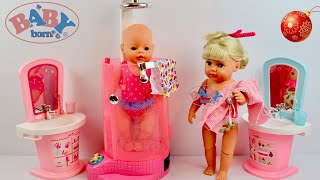 Baby Born Rain Fun shower Wash Basin Christmas Nursery Room Bedtime Routine, pretend play with Dolls