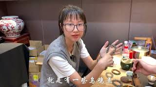 货主新起冰乌鸡手串，报价50万一串！君宝拿到室外自然光太好看了#翡翠手串 #冰种乌鸡翡翠#君宝翡翠