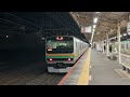 東海道線e231系1000番台k 22編成　回送列車が大磯駅を加速しながら通過するシーン