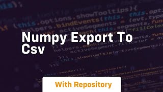 numpy export to csv