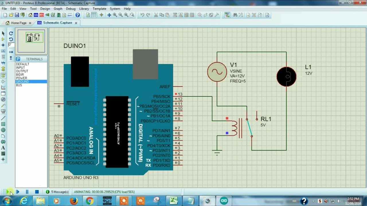 Connecting Relay To Arduino Proteus Simulation Tutorial 6