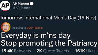 Twitter is very upset at International Men's Day...